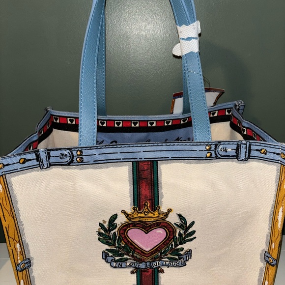 Brighton Retired 2019 "In Love We Trust" Canvas Tote Bag - Picture 2 of 8